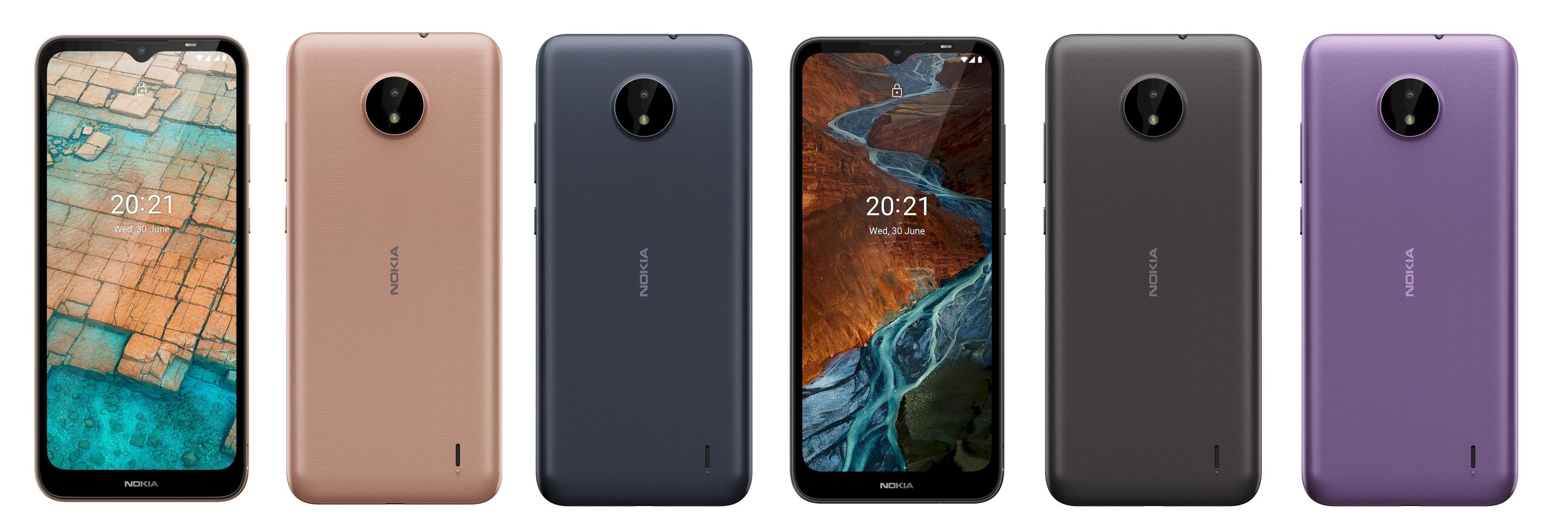 Pilihan warna Nokia C20 dan C10.