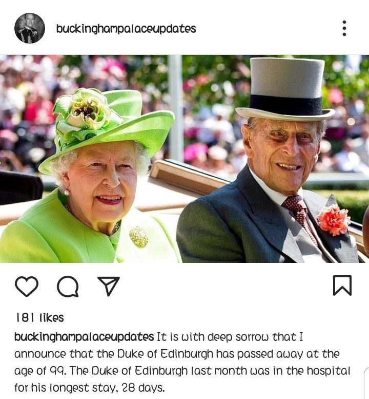 tangkapan layar instagram kerajaan buckingham