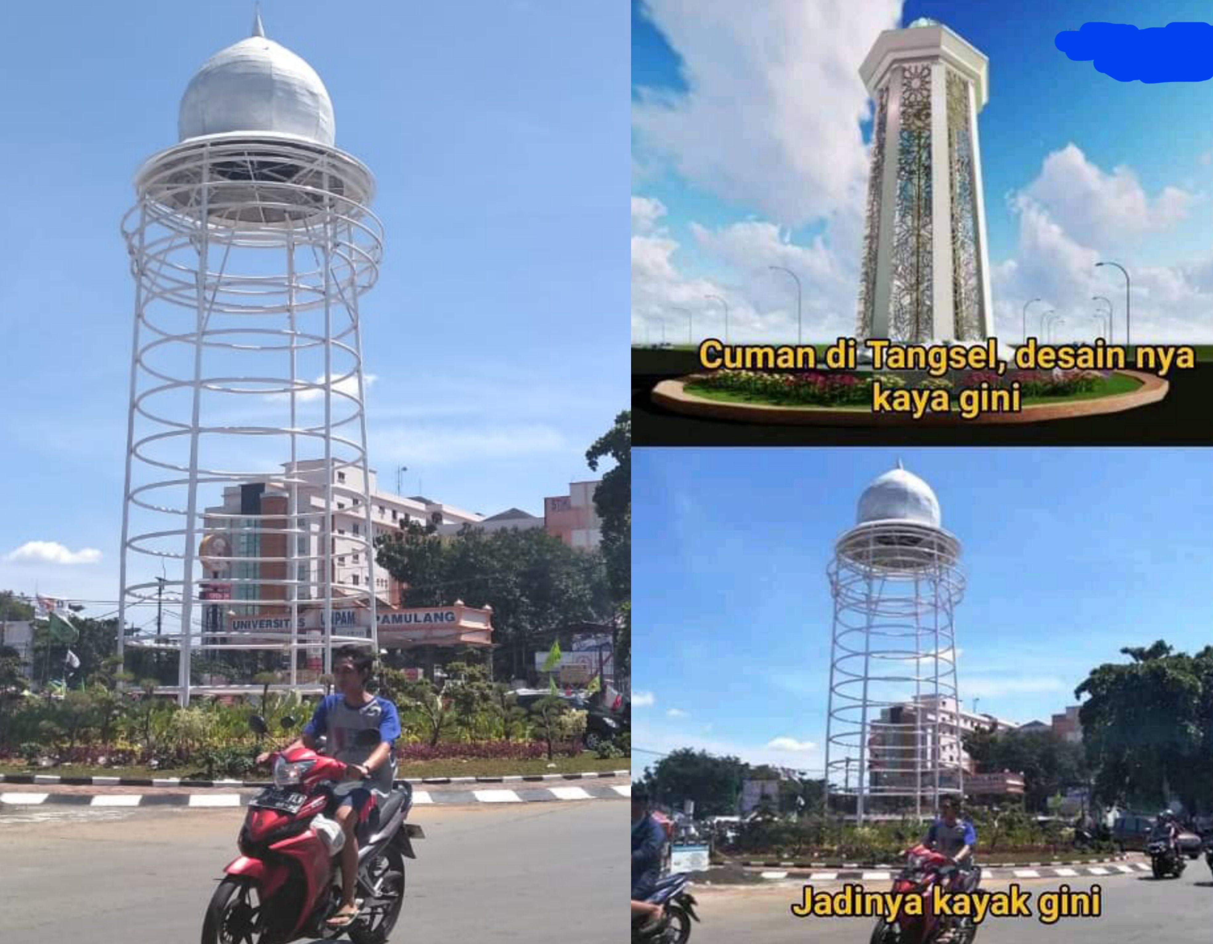  Tugu  Pamulang Viral Lagi Desain  dan Fisiknya Tak Sesuai 