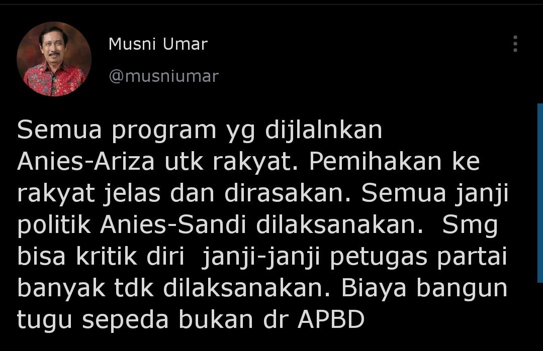 Cuitan Musni Umar yang bela Anies Baswedan yang dikritik soal proyek Tugu Sepeda.