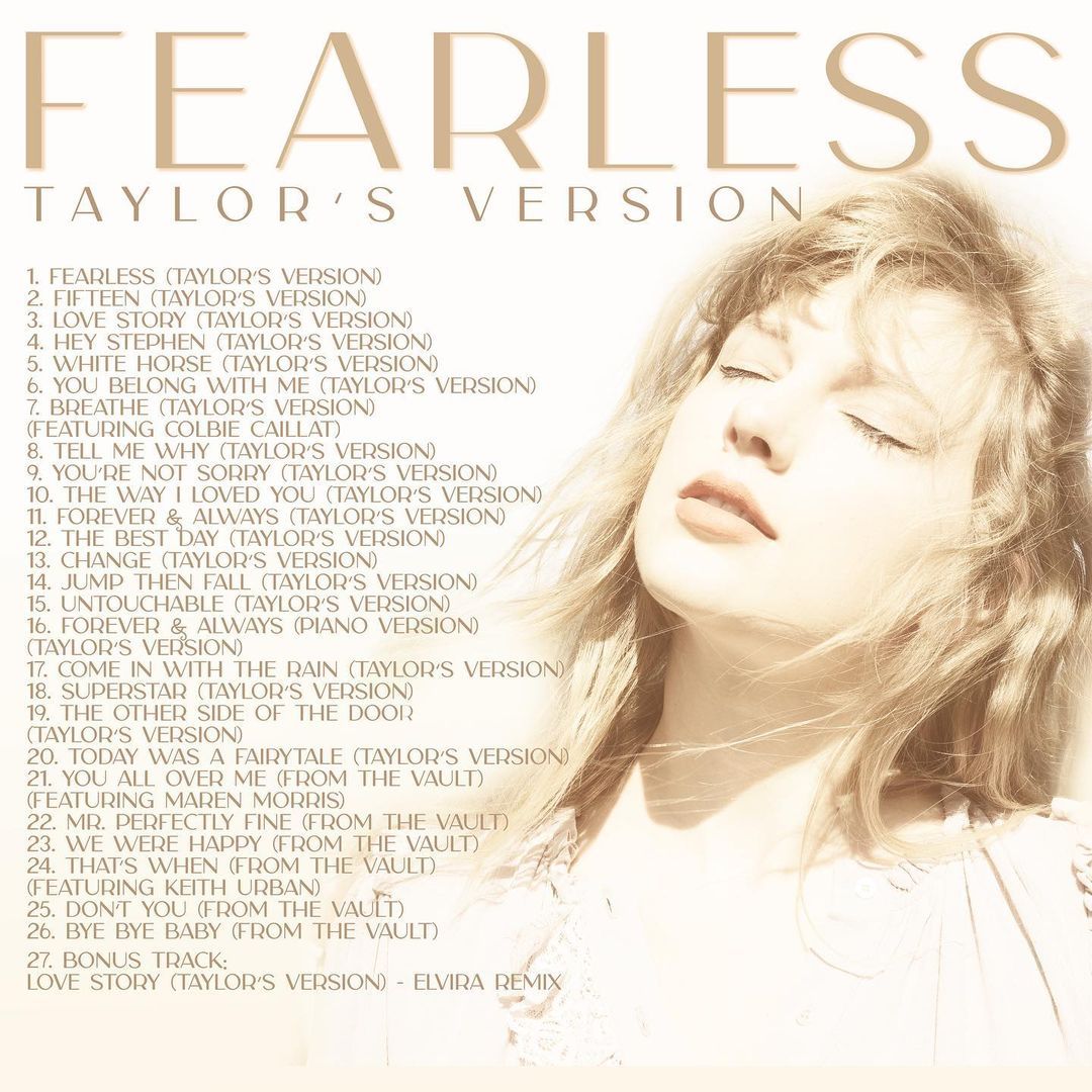 13 Alasan 'Fearless (Taylor's Version)' Lebih Indah dan Bermakna ...