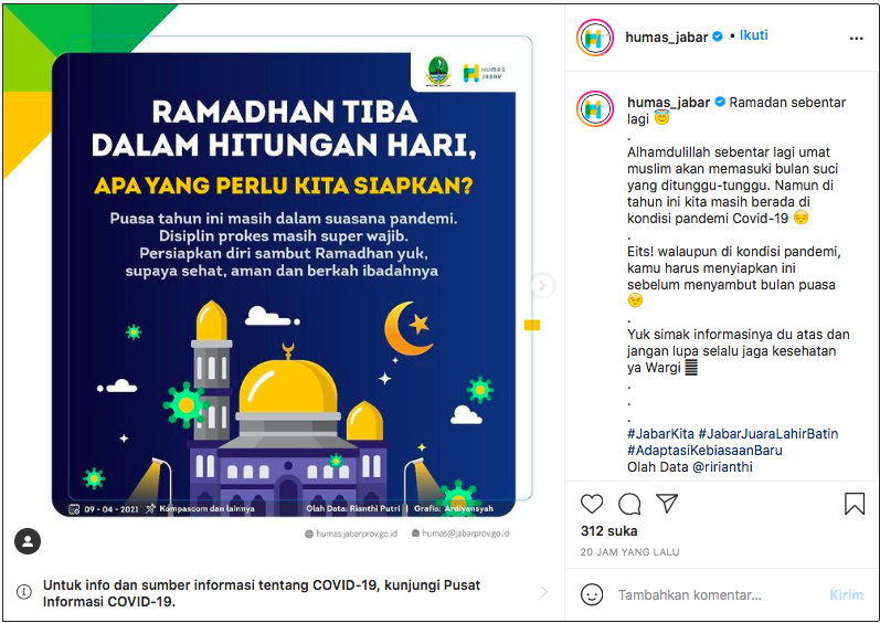 Postingan Humas Jabar terkait hal-hal yang harus disiapkan menjelang bulan Ramadhan.*