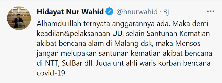 Cuitan Hidayat Nur Wahid.