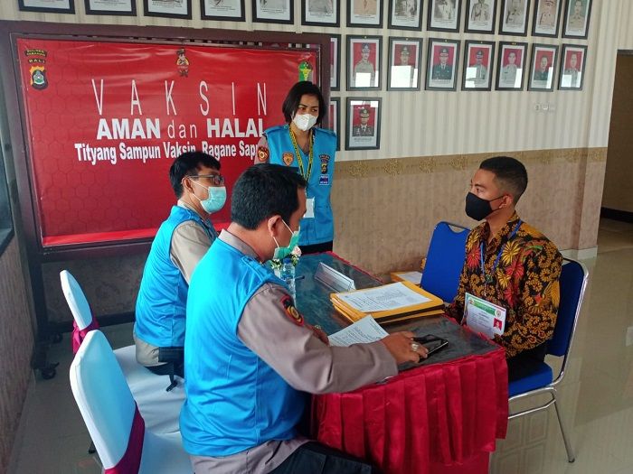 Proses  Penerimaan Calon Anggota Polri TA 2021 di Polres Tabanan, Sabtu 17 April 2021.