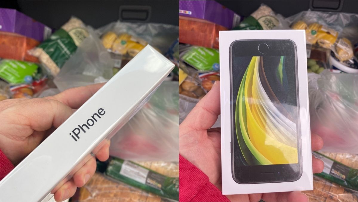 Tangkapan layar pria Inggris yang beli apel malah dapat Apple iPhone SE 2020