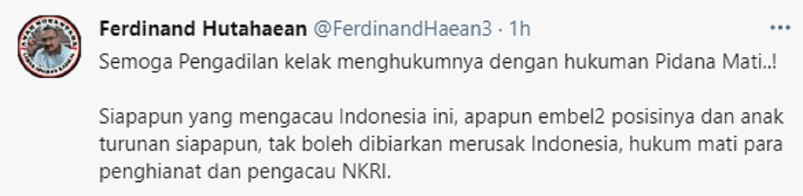 Cuitan Ferdinand Hutahaean soal KKB Papua.