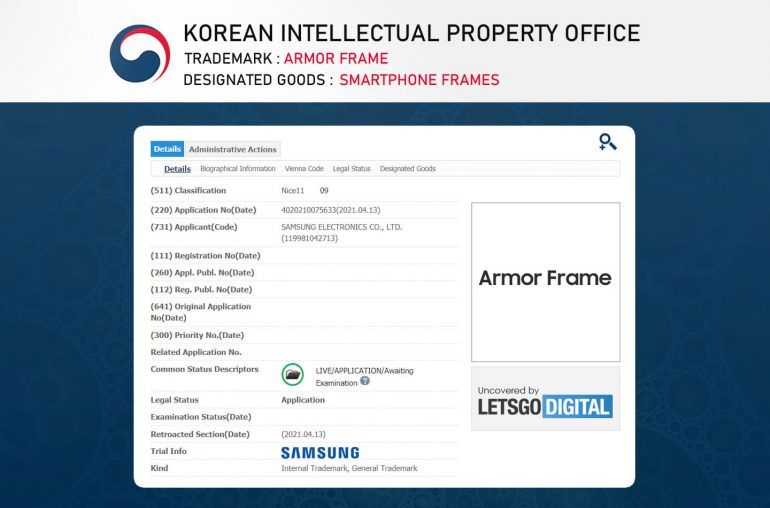 Samsung mengajukan paten untuk 'Armor Frame'