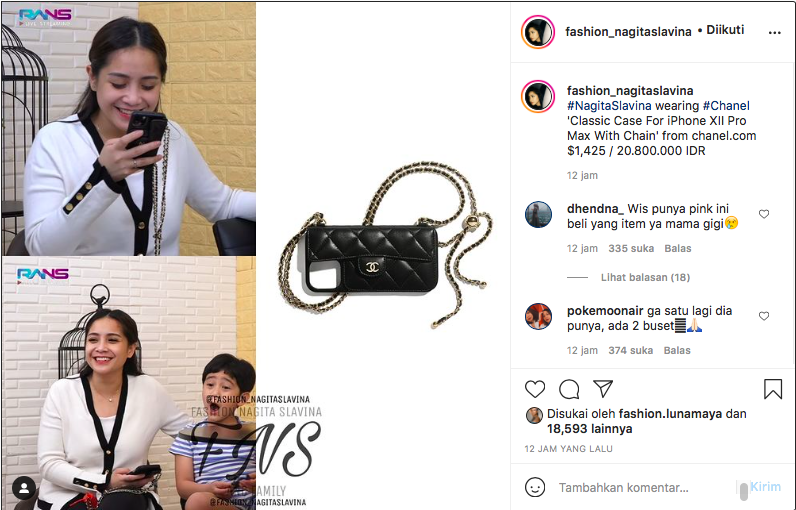 Casing handphone 'Chanel' milik Nagita Slavina.*