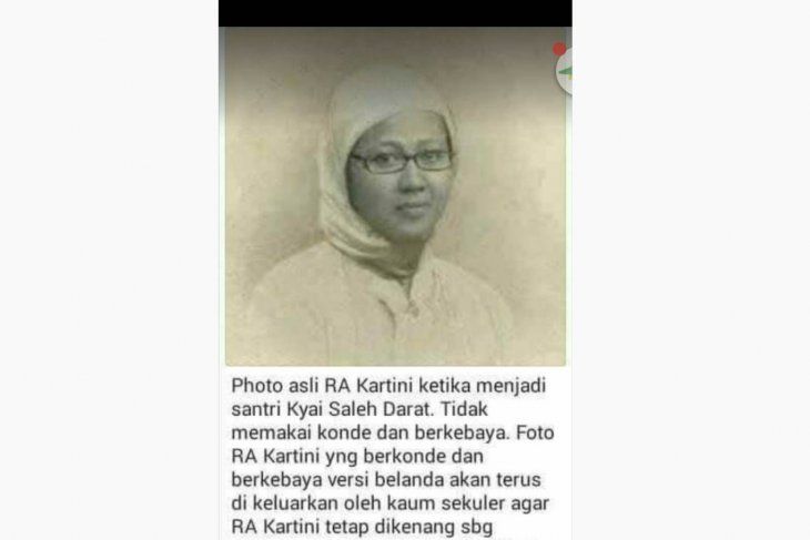 Tangkapan layar hoaks foto Kartini berjilbab di Twitter