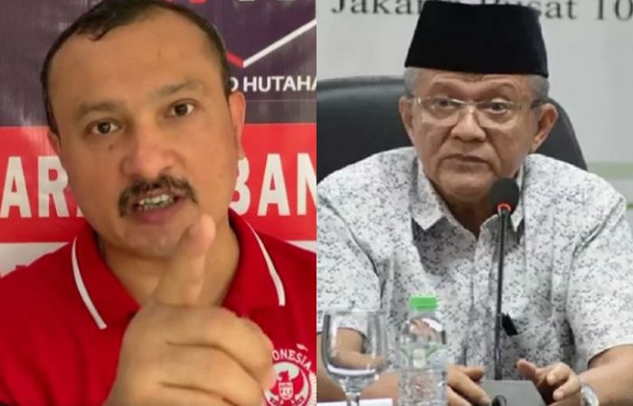 Ferdinand Hutahaean (kiri) kritik pernyataan Wakil Ketua MU, Anwar Abbas terkait Jozeph Paul Zhang.