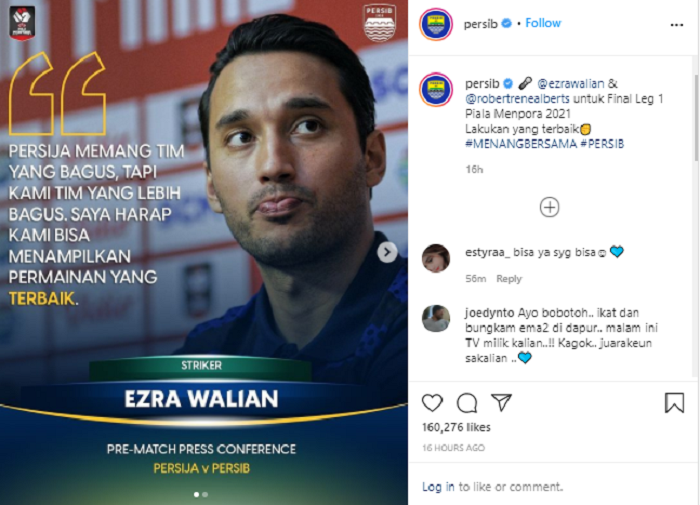 Ezra Walian dan Robert Rene Alberts mengaku antusias menatap laga final Piala Menpora 2021 melawan Persija Jakarta.*