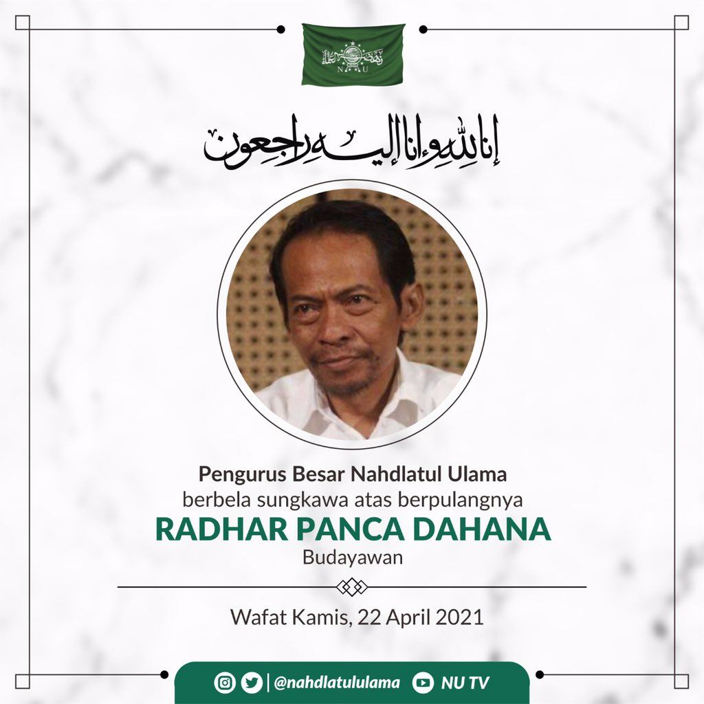 Innalillahi Kabar Duka Cita Datang Dari Nahdlatul Ulama Sampaikan Budayawan Radhar Panca Dahana Tutup Usia Bagikan Berita