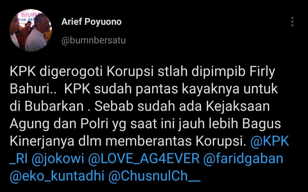 Cuitan Arief Poyuono.