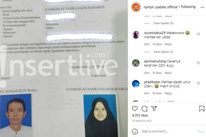 Ustaz Abdul Somad dikabarkan akan menikah lagi dengan gadis asal Jombang bernama Fatimah Az Zahra. Usia keduanya terpaut 23 tahun.*
