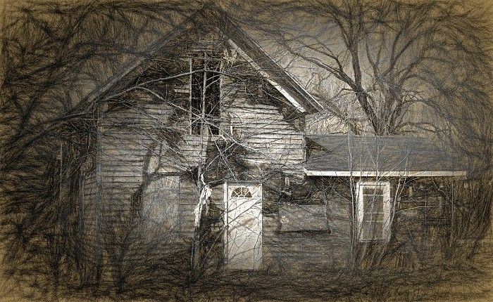 Ilustrasi rumah hantu
