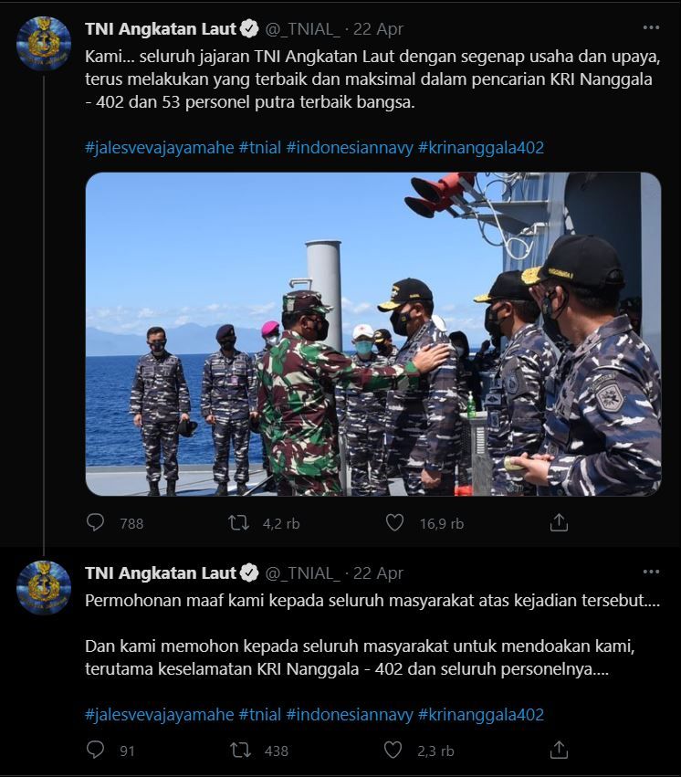 Postingan TNI AL.