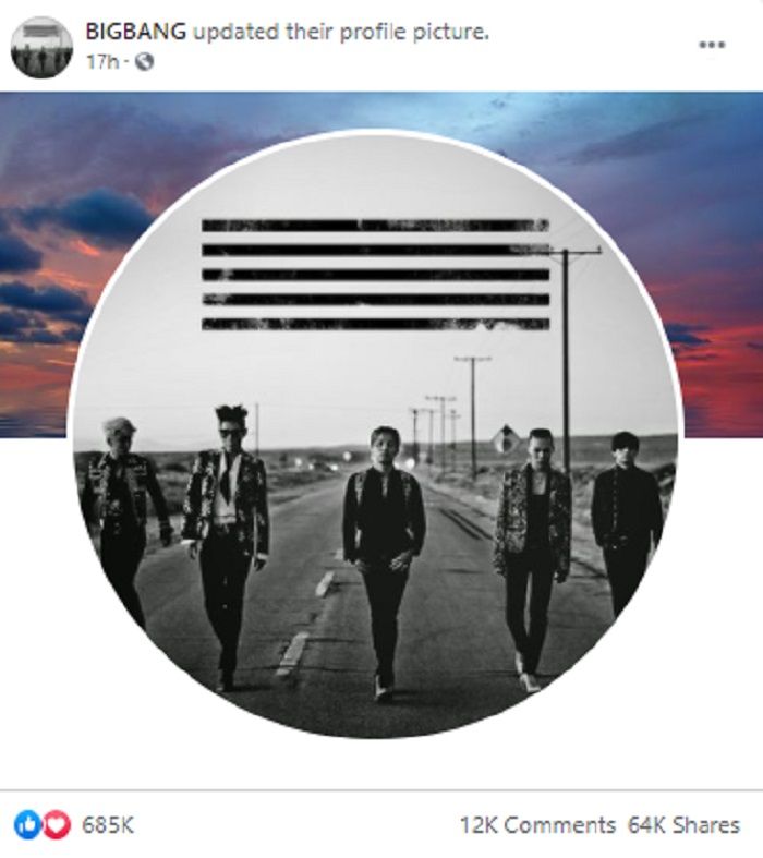 Foto profil media sosial milik BIGBANG tiba-tiba diganti usai delapan tahun. VIP kegeringan hingga rumor comeback bermunculan.*