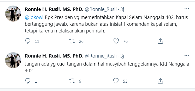 Cuitan Ronnie Rusli.
