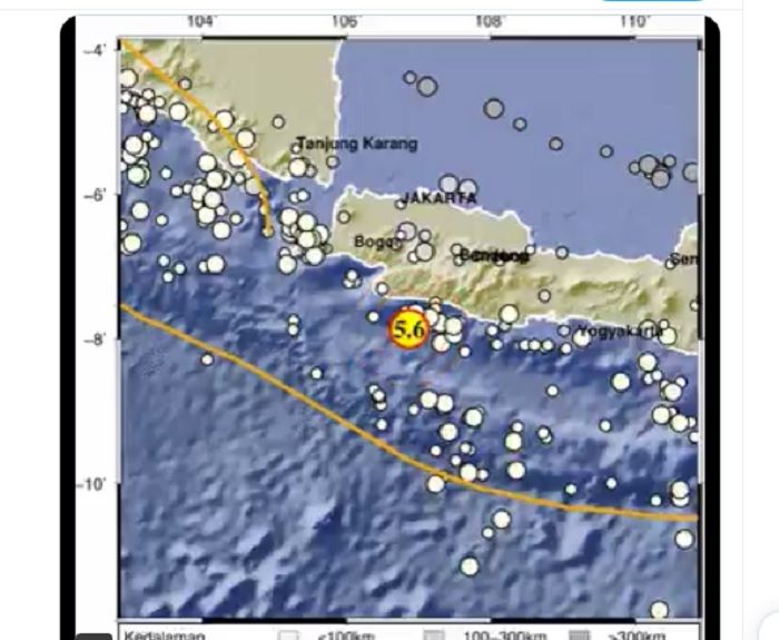 Gempa hari ini di Sukabumi, yang getarannya terasa hingga Kota Bandung.
