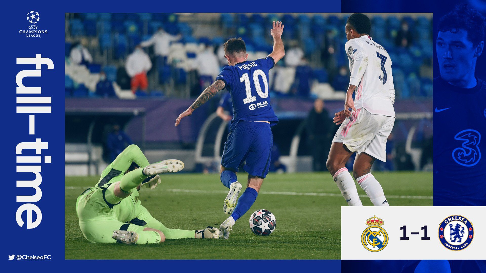 Real Madrid Vs Chelsea 1 1 Pulisic Catatkan Sejarah Fabregas Puji N Golo Kante Sepasi Media