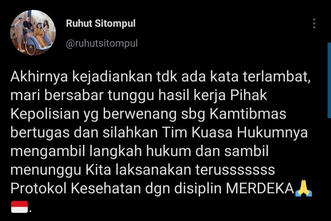 Cuitan Ruhut Sitompul yang respons penangkapan Munarman.