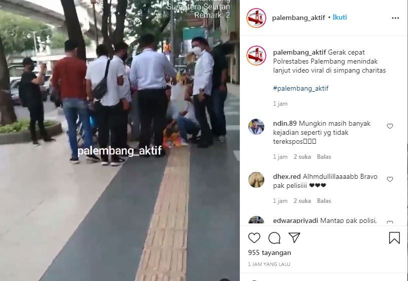 Polrestabes Palembang menangkap wanita yang aniaya anak kecil suruh ngemis