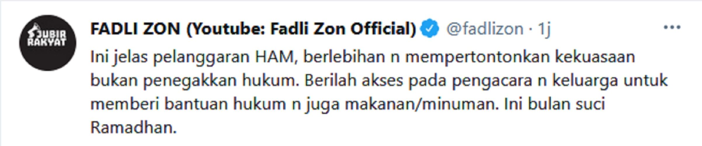 Pengacara Akui Sulit Bertemu Munarman, Fadli Zon Sebut Polda Metro Langgar HAM