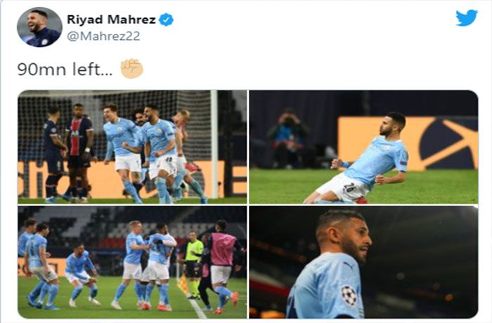 Riyad Mahrez membalikan keadaan menjadi 2-1 untuk City.