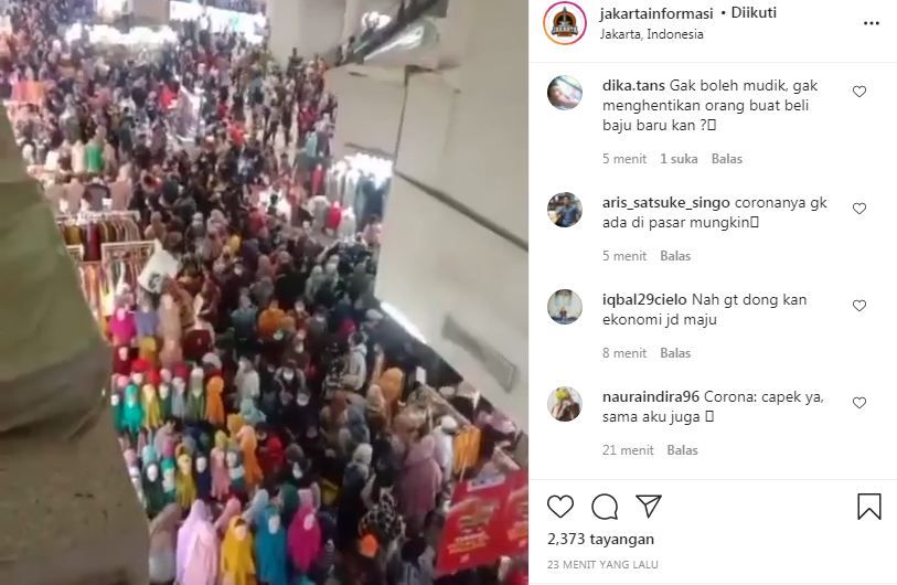 Masyarakat padati Pasar Tanah Abang Jakarta Pusat
