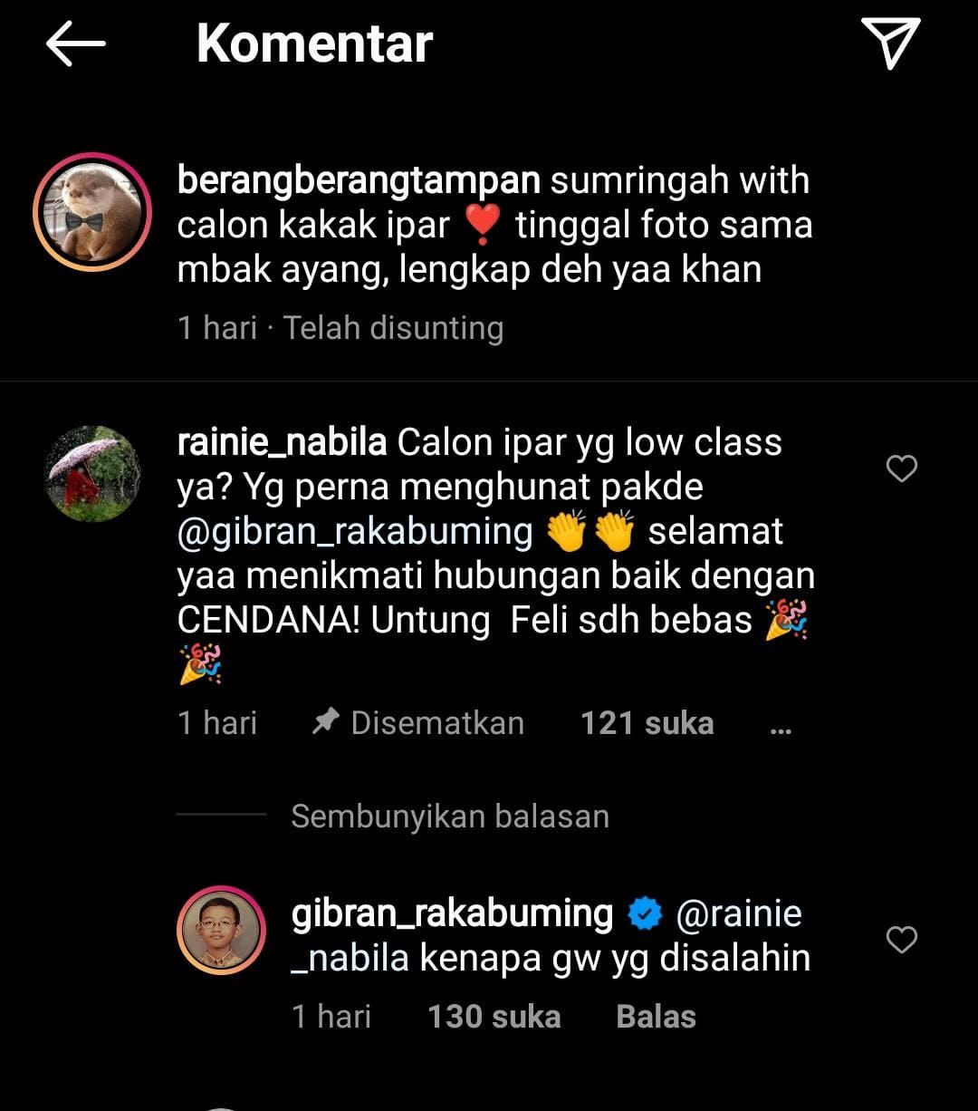 Gibran Rakabuming nampak baper ke netizen usai disinggung gegara jejak digital Nadya Arifta membenci Jokowi.*