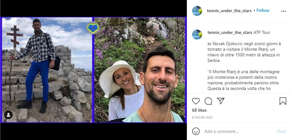 Petenis Novak Djokovic bersama istrinya, Jelena, sedang menikmati perjalanan ke lembah Veliki Rtnje.