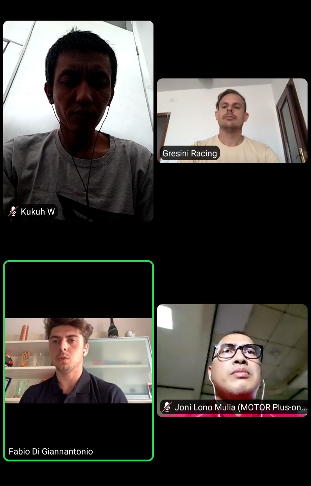 Zoom meeting dengan Fabio Digiannantonio