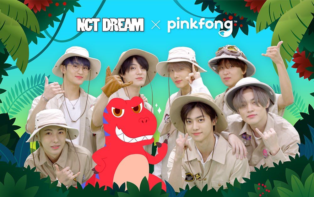 Mark, Renjun, Jeno, Haechan, Jaemin, Chenle, dan Jisung NCT Dream akan berkolaborasi dengan PINKFONG.