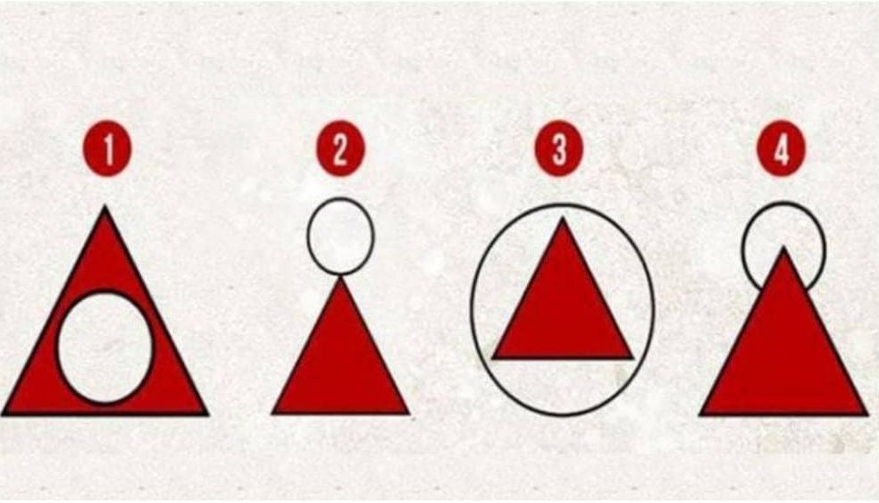Dari keempat gambar diatas manakah pilihan gambar Jika kamu diperintahkan untuk menggambar lingkaran di atas segitiga.