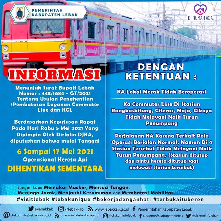 Larangan Mudik 2021 Layanan Kereta Muter Line Dibatasi Portal Lebak