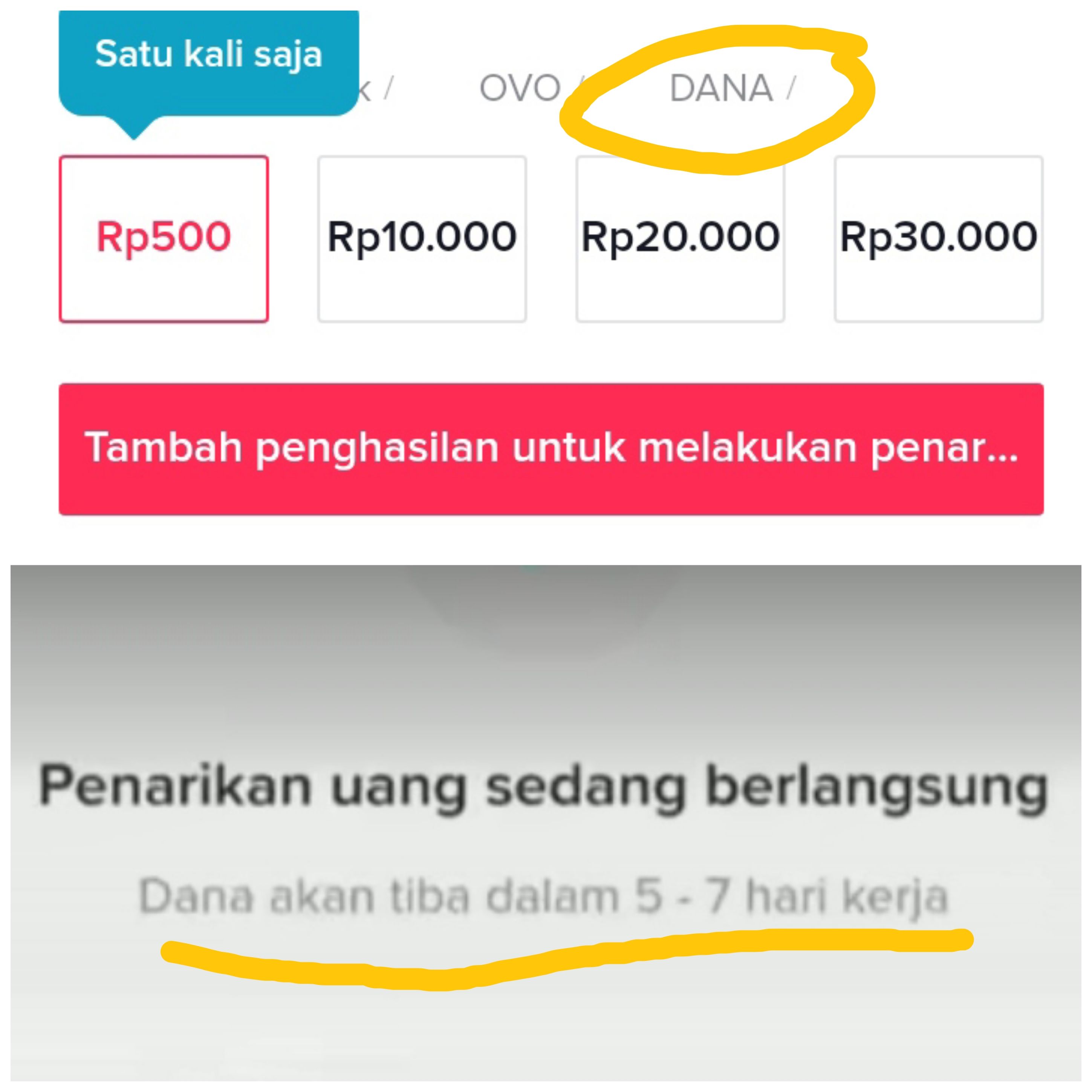 Penarikan Saldo Tiktok Lite Gagal Ditarik Gagal Masuk Ke Ovo Dan Dana