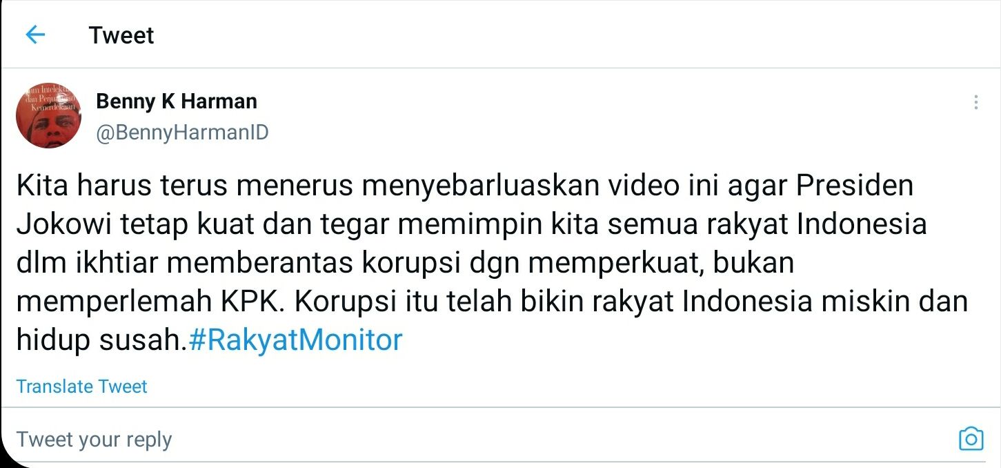 Cuitan dari Benny Harman terkait janji Jokowi mengenai KPK.