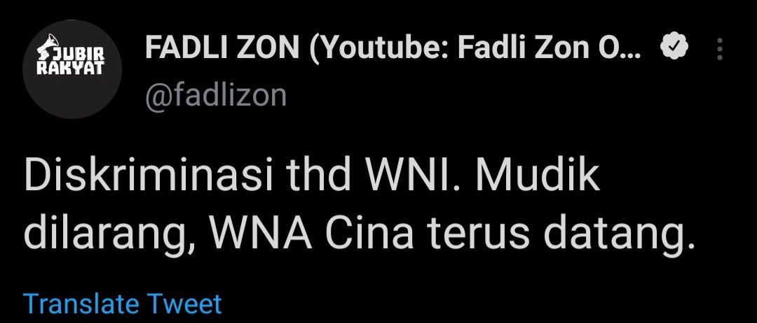 Cuitan Fadli Zon yang komentari soal ramai video WNA China masuk ke Indonesia.