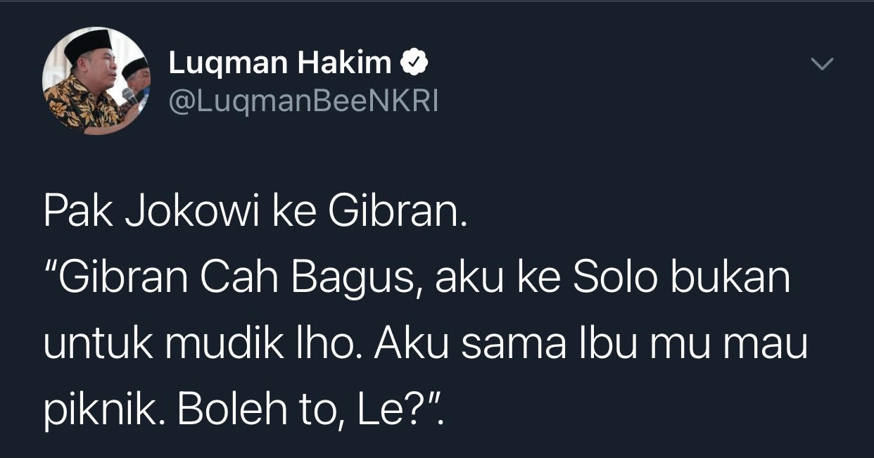 Cuitan politisi PKB Luqman Hakim.