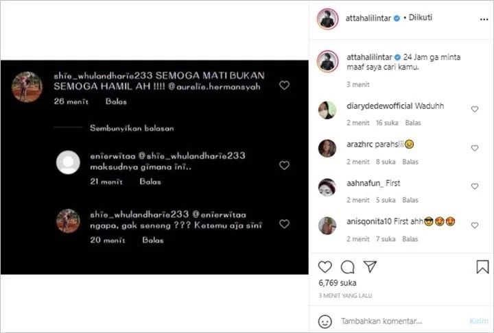 Komentar tak terpuji salah seorang netizen yang mendoakan istri Aurel Hermasnyah meninggal dunia.