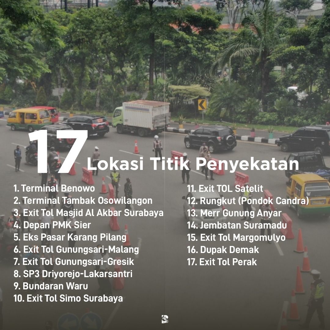 17 lokaso titik penyekatan Surabaya