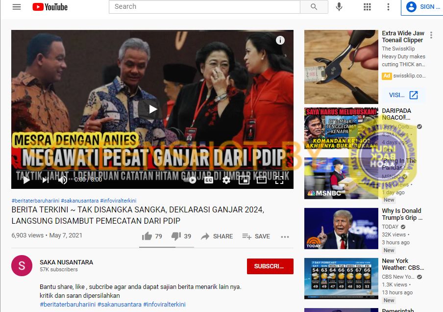 HOAKS - Gubernur Jawa Tengah Ganjar Pranowo disebut dipecat dari PDIP usai dirinya mendeklarasikan diri maju di Pilpres 2024.*