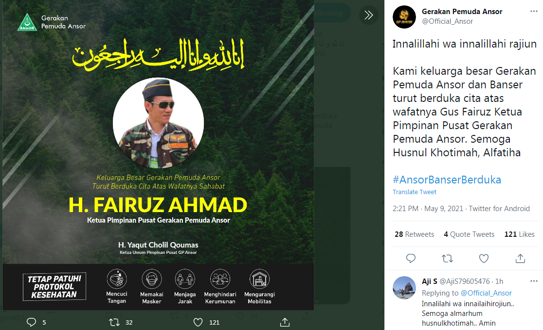 Selamat Jalan Untuk Selamanya Wakil Ketua MPR RI Hidayat Nur Wahid Sampaikan Kabar Duka Wafatnya Fairuz Ahmad