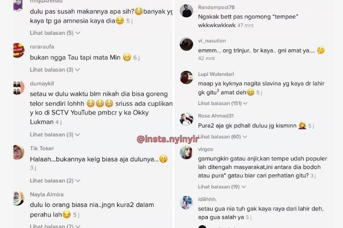 Komentar netizen terhadap Nia Ramadhani yang terheran-heran dengan tempe.