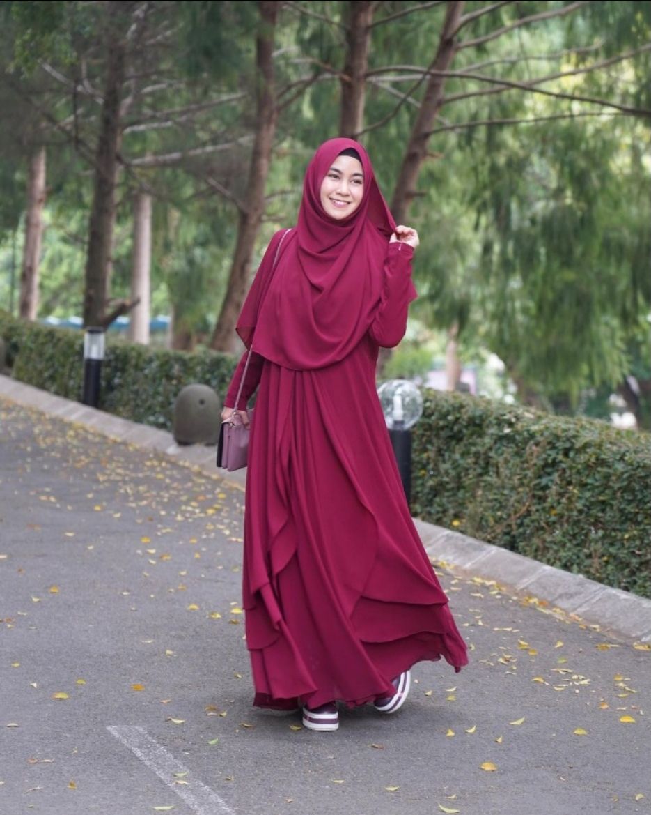 Long Dress Gamis Satu Warna/Instagram/@anisarahma_12