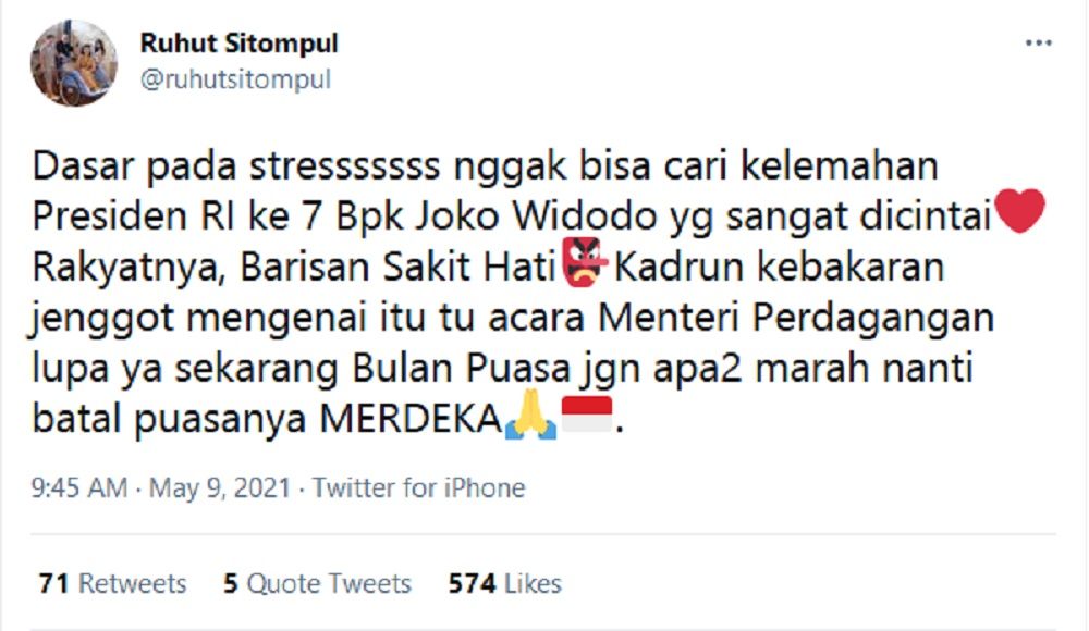 Politikus Demokrat Terus Hujat Jokowi Soal Bipang, Ruhut Sitompul: Dasar pada Stres