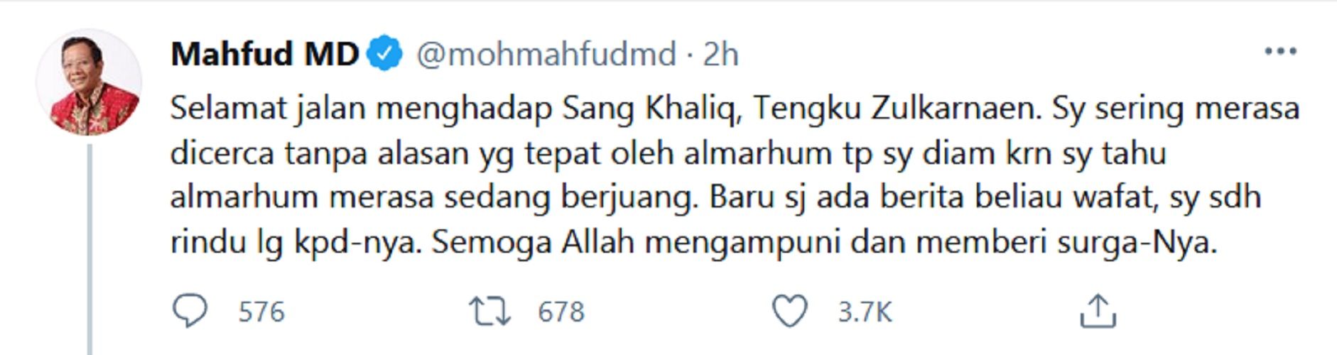 Mahfud MD Disebut Gak Ada Akhlaq karena Dinilai Gunjing Ustadz Tengku Zulkarnaen yang Telah Wafat