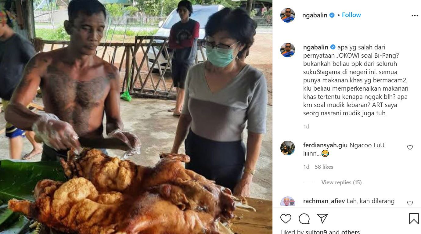 Tangkap layar akun Instagram Ali Ngabalin.