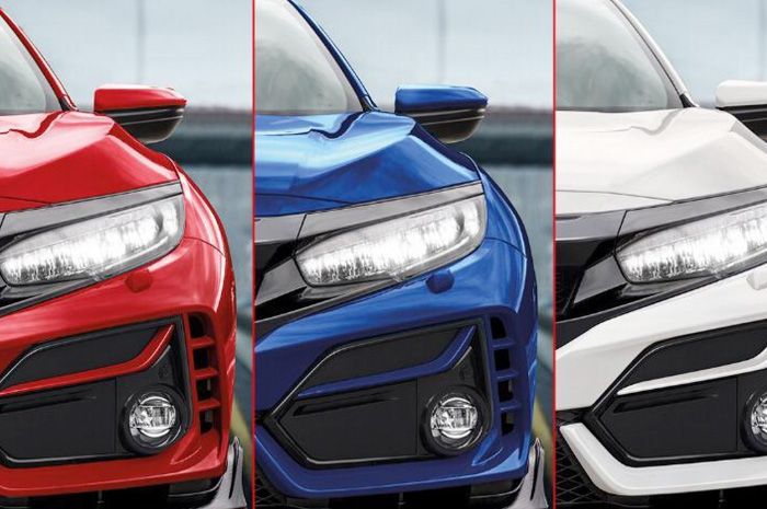 New Honda Civic Type R tersedia dalam 3 pilihan warna yaitu Rallye Red, Brilliant Sporty Blue Metallic, dan Championship White.