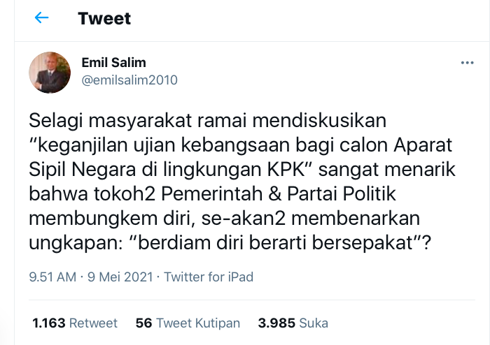 Cuitan Prof Emil Salim.*